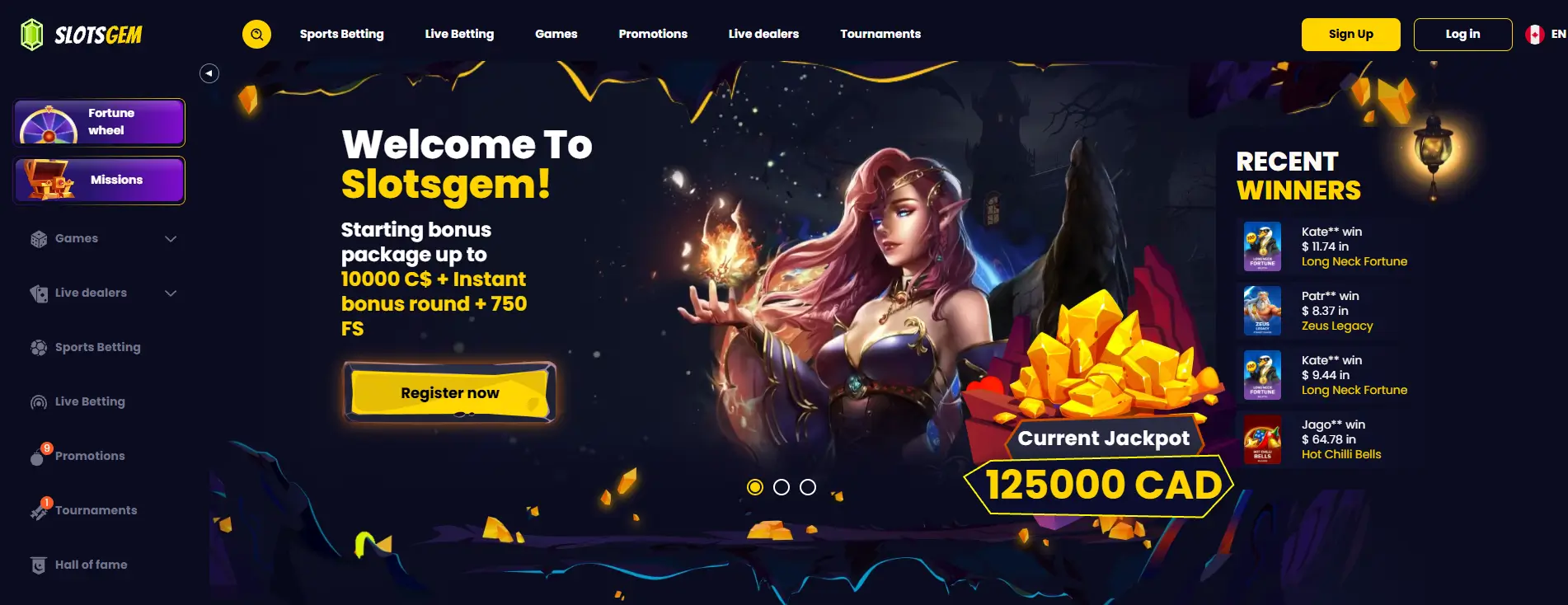 Slotsgem Casino screen