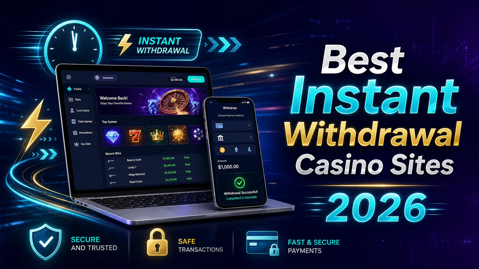 Best instant withdrawal casino sites